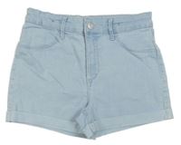 Světlemodré teplákové riflové kraťasy H&M