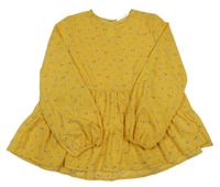 Tmavožlutá tunika s kytičkami H&M
