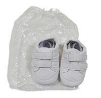 Nové - bílé koženkové botasky/capáčky s logem LACOSTE vel. 17