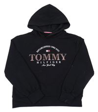 Černá mikina s logem a kapucí TOMMY HILFIGER 
