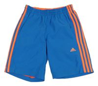 Modro-křiklavě oranžové plážové kraťasy Adidas