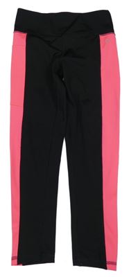 Černo-křiklavě růžové sportovní legíny M&S