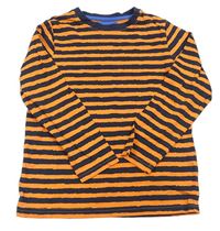 Oranžovo-tmavomodré pruhované tričko Pep&Co