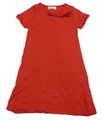 Červené trblietavé svetrové šaty s mašlou H&M