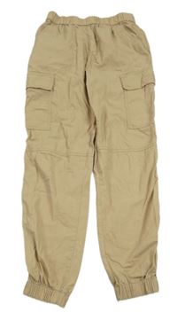 Piesková é plátenné cargo cuff nohavice H&M
