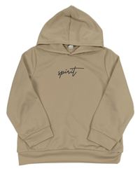Béžová mikina s nápisom a kapucňou Shein