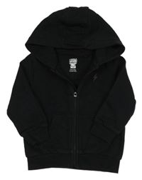 Černá propínací mikina s výšivkou a kapucí F&F