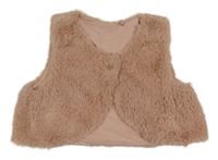 Staroružová kožušinová podšitá vesta Nutmeg