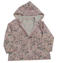 Ružová šušťáková bunda s jednorožcami a kapucňou