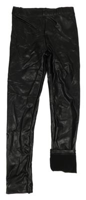 Černé koženkové legíny H&M