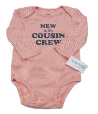 Nové - Lososovo-bílé pruhované body s nápisem Carter's