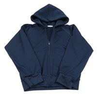 Tmavomodrá prepínaci mikina s kapucňou