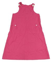 Tmavoružové plátenné na traké šaty