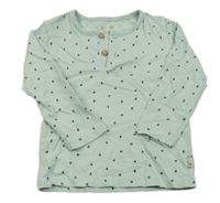 Svetlozelené bodkovaná é tričko s gombíkmi