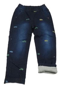 Tmavomodré podšité jogger rifle s auty John Baner