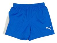 Modro-bílé sportovní funkční kraťasy s logem Puma