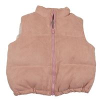 Staroružová semišová zateplená vesta Shein