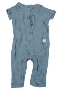 Modrý mušelínový nohavicový overal s vreckami Primark