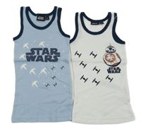 2x nátělník se Star Wars - světlemodrý + bílý