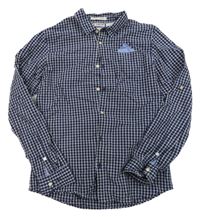Tmavomodro-biela kockovaná košeľa Scotch&Soda
