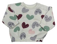 Smotanová mikina so srdiečkami Primark