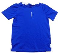 Zafírové športové funkčné tričko s logom Kipsta