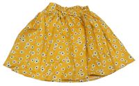 Žltá kvetovaná ľahká kolová sukňa Shein