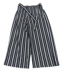 Černo-modré pruhované culottes kalhoty s páskem New Look