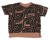 Černo-starorůžové vzorované teplákové tričko George