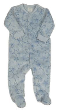 Světlemodrý plyšový overal s hvězdičkami 