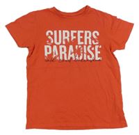 Červené tričko s nápisom Primark