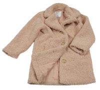 Světlerůžový huňatý podšitý kabátek Primark