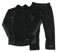 2 set - černá fleecová funkční mikina + thermo tepláky s logem Trespass