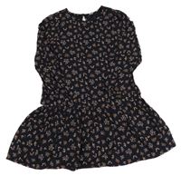 Tmavomodré kvetované ľahké šaty Yigga