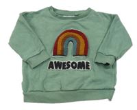 Zelená mikina s dúhou Next