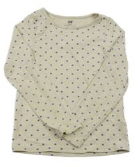 Světlebéžové puntíkaté triko H&M