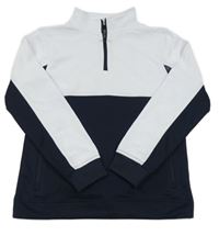 Bielo-tmavomodrá športová mikina