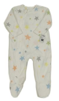 Nové - bílý fleecový overal s hvězdami dunnes