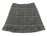 Čierno-ružová kockovaná vlnená sukňa F&F