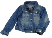 Tmavomodrá crop rifľová bunda Pocopiano