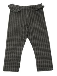 Tmavošedo-ružové kockované úpletové nohavice George