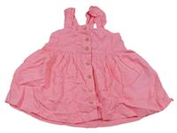 Ružové ľahké šaty s volánikmi Ergee