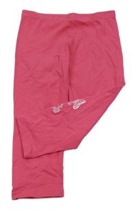 Tmavoružové crop legíny s motýlikmi