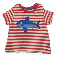 Bielo-červené pruhované tričko so žralokom Liegelind