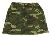 Khaki army rifľová sukňa Zara