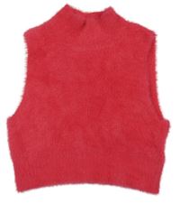 Ružová chlpatá crop vesta shoeby