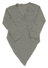 Sivý melírovaný crop cardigan