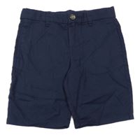 Tmavomodré plátenné chino kraťasy H&M