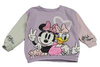 Lila-bielo-ružová mikina s Minnie a Daisy Disney