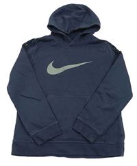 Tmavomodrá mikina s logem a kapucí Nike